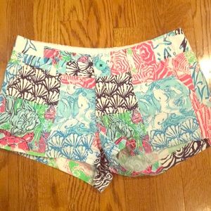 Lilly Pulitzer multiprint shorts.